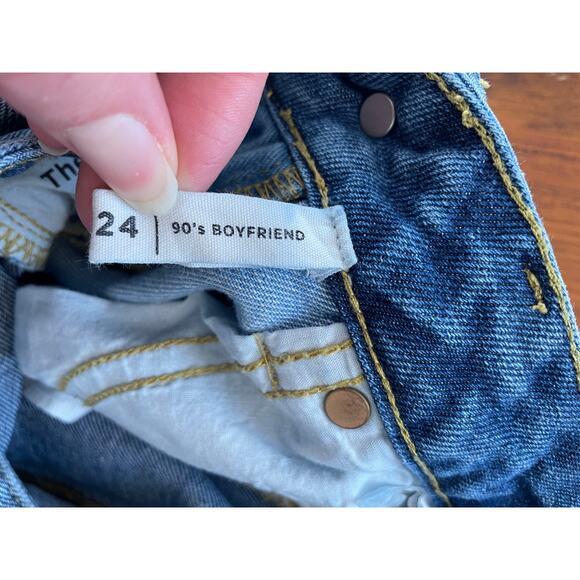 Pacsun Womens Jeans All Cotton 90's Boyfriend Size 24 Two Toned Straight Flaw - Picture 6 of 13